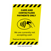 Card & Contactless Payments Only A5 Freestanding Counter Top Sign
